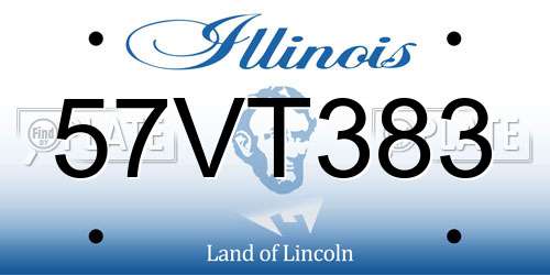 57VT383 Illinois License Plate