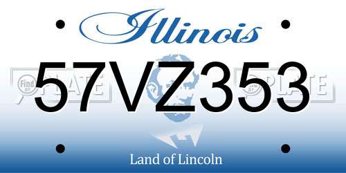 57VZ353 Illinois License Plate