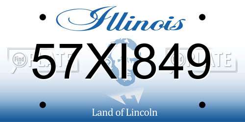 57XI849 Illinois License Plate
