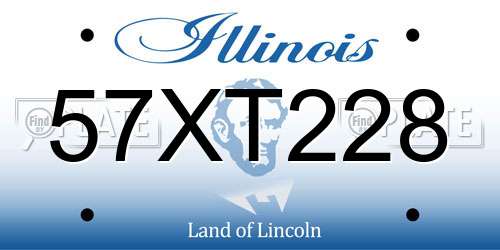 57XT228 Illinois License Plate