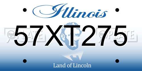 57XT275 Illinois License Plate