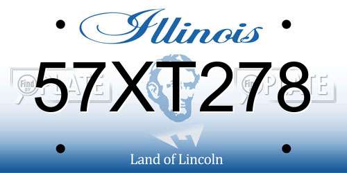 57XT278 Illinois License Plate