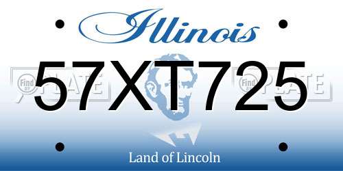 57XT725 Illinois License Plate