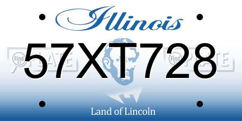 57XT728 Illinois License Plate