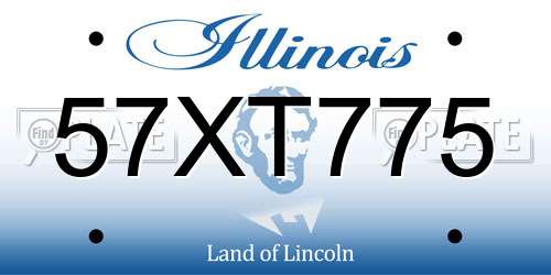 57XT775 Illinois License Plate
