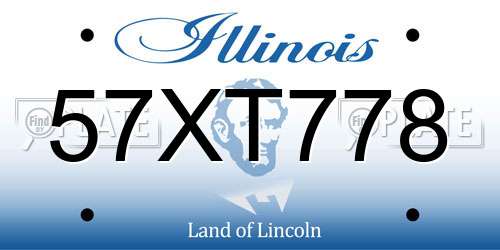 57XT778 Illinois License Plate