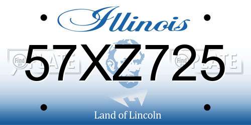 57XZ725 Illinois License Plate
