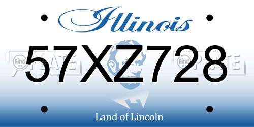 57XZ728 Illinois License Plate