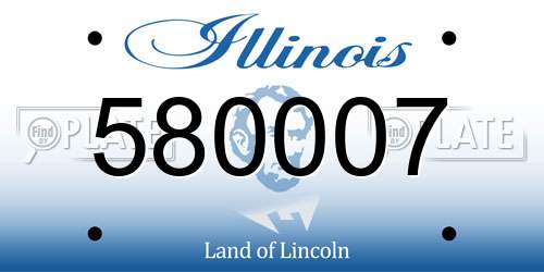 580007 Illinois License Plate