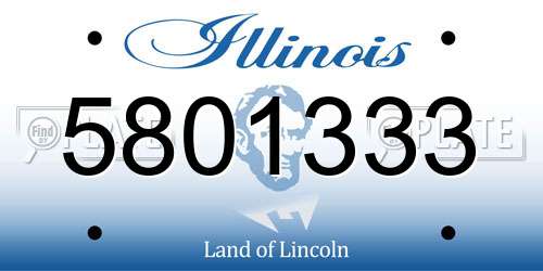 5801333 Illinois License Plate
