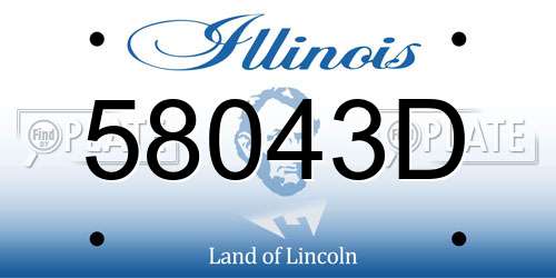 58043D Illinois License Plate