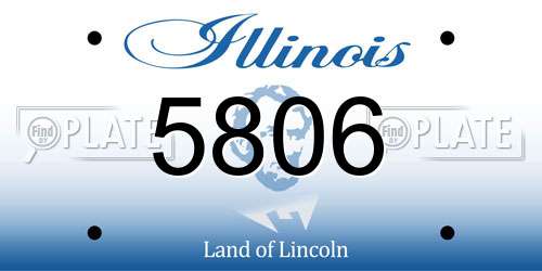 5806 Illinois License Plate