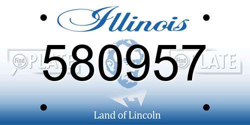 580957 Illinois License Plate