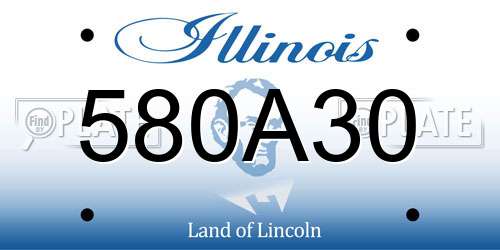 580A30 Illinois License Plate