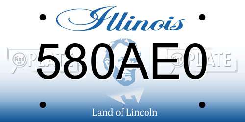 580AE0 Illinois License Plate