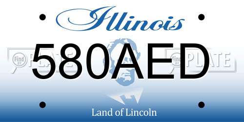 580AED Illinois License Plate