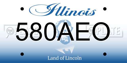 580AEO Illinois License Plate