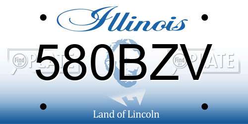 580BZV Illinois License Plate