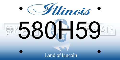 580H59 Illinois License Plate