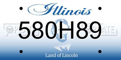 580H89 Illinois License Plate
