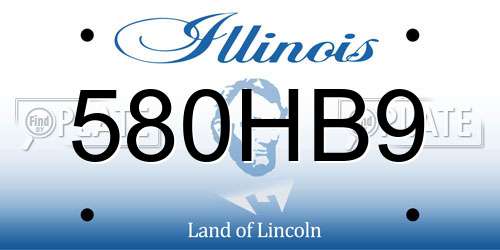 580HB9 Illinois License Plate