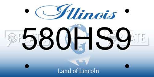 580HS9 Illinois License Plate