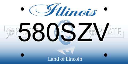 580SZV Illinois License Plate