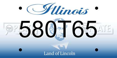 580T65 Illinois License Plate