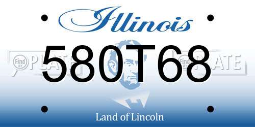 580T68 Illinois License Plate