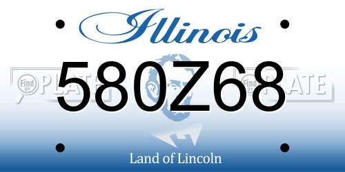 580Z68 Illinois License Plate