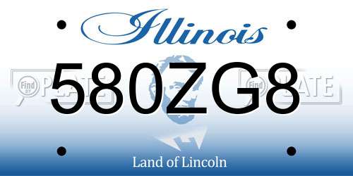 580ZG8 Illinois License Plate