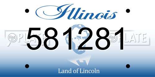 581281 Illinois License Plate