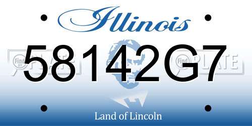 58142G7 Illinois License Plate
