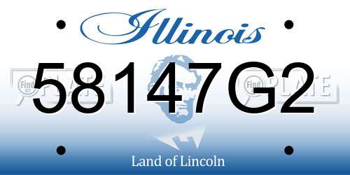 58147G2 Illinois License Plate