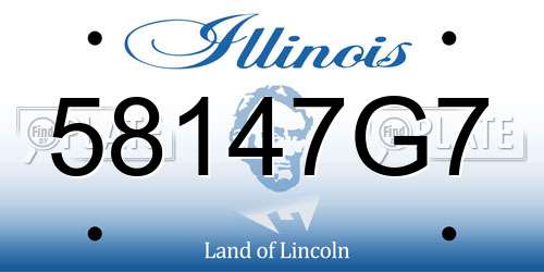 58147G7 Illinois License Plate