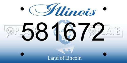 581672 Illinois License Plate