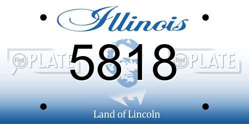 5818 Illinois License Plate