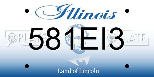 581EI3 Illinois License Plate