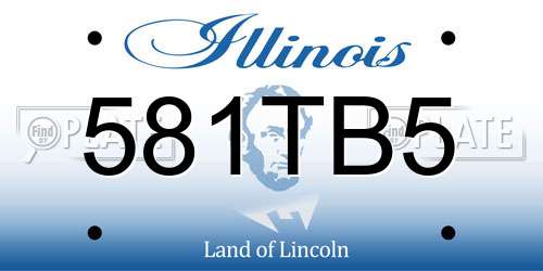 581TB5 Illinois License Plate