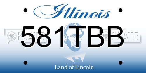 581TBB Illinois License Plate