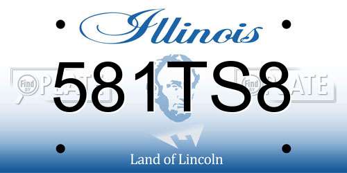 581TS8 Illinois License Plate