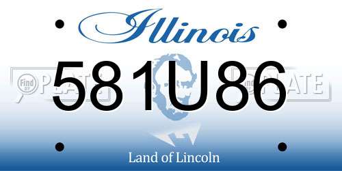 581U86 Illinois License Plate