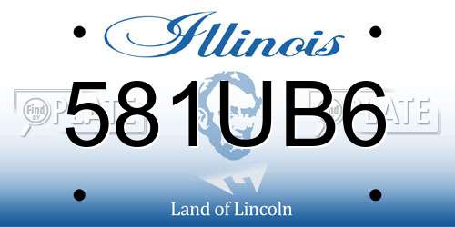 581UB6 Illinois License Plate
