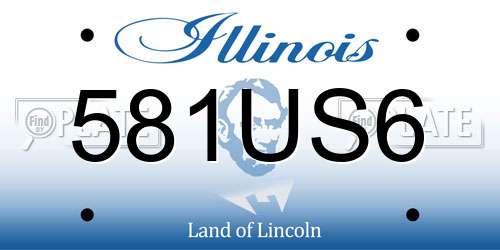 581US6 Illinois License Plate