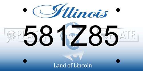 581Z85 Illinois License Plate