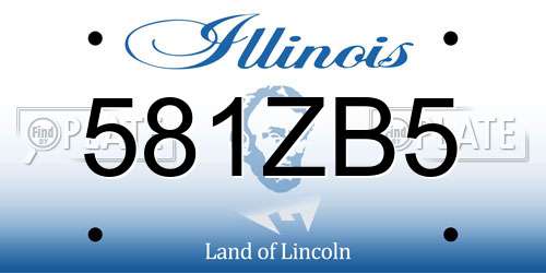 581ZB5 Illinois License Plate