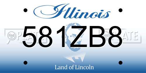 581ZB8 Illinois License Plate