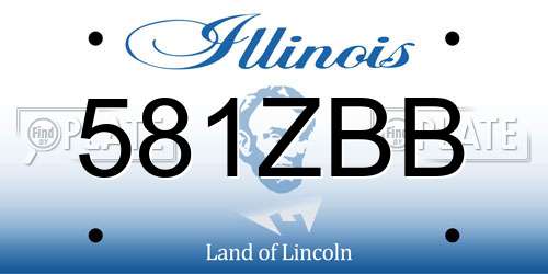 581ZBB Illinois License Plate