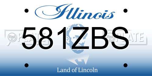 581ZBS Illinois License Plate