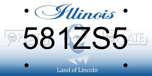 581ZS5 Illinois License Plate